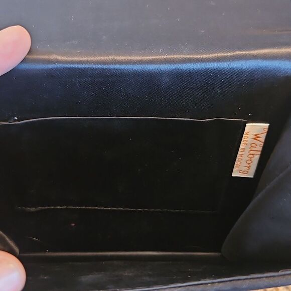 Vintage Walborg Beaded Evening Bag Made in Macau – Black, Silver & Gold Beads - Picture 5 of 7